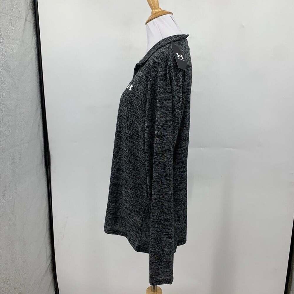 Under Armour Shirt Womens L Large Black Titanium Tech Twist 1/2 Zip Space Dye - Picture 4 of 11